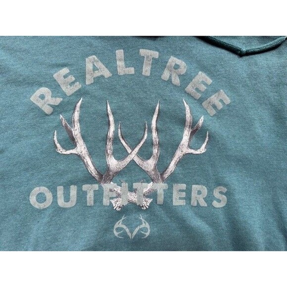 Realtree Outfitters Turquoise Hoodie MED Pullover Teal Blue EUC Hunting - Picture 4 of 10